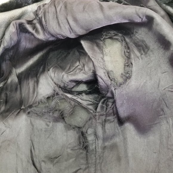 Evans Vintage S Leather Jacket Coat Penny Lane Style Fur Trim - Picture 8 of 14